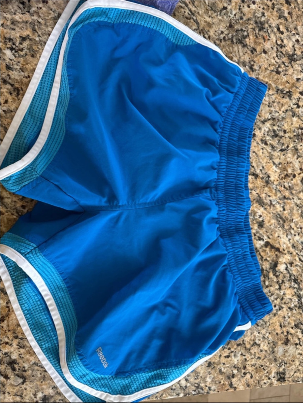 Reebok Bright Blue Girls' Athletic Shorts with White Trim